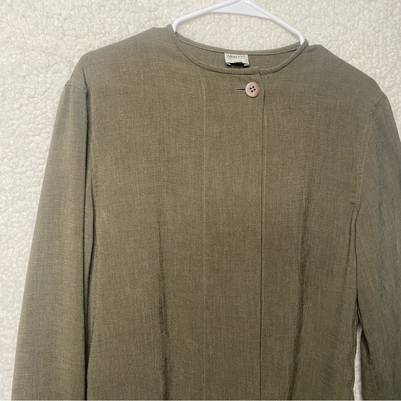 Armani Collezioni Size 4 Blazer Jacket Green vintage boxy - Picture 2 of 11